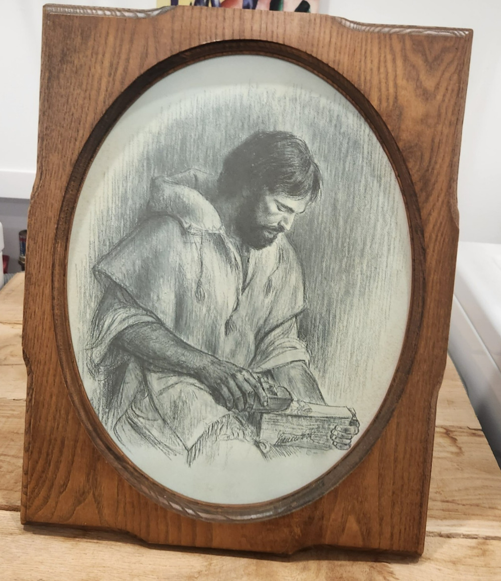 Vintage 1981 Frances Hook The Carpenter Jesus Wall Hanging